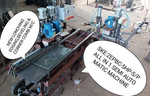 Glass Grinding Beveling Hafl Full Round And Corner Making Machine.SKE-2EPBC(5HP)