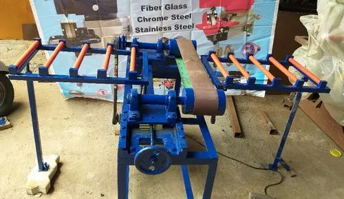 Glass Grinding Machine 6″ Belt With Both Sides Rubber Roller On Stand, 6 inch
